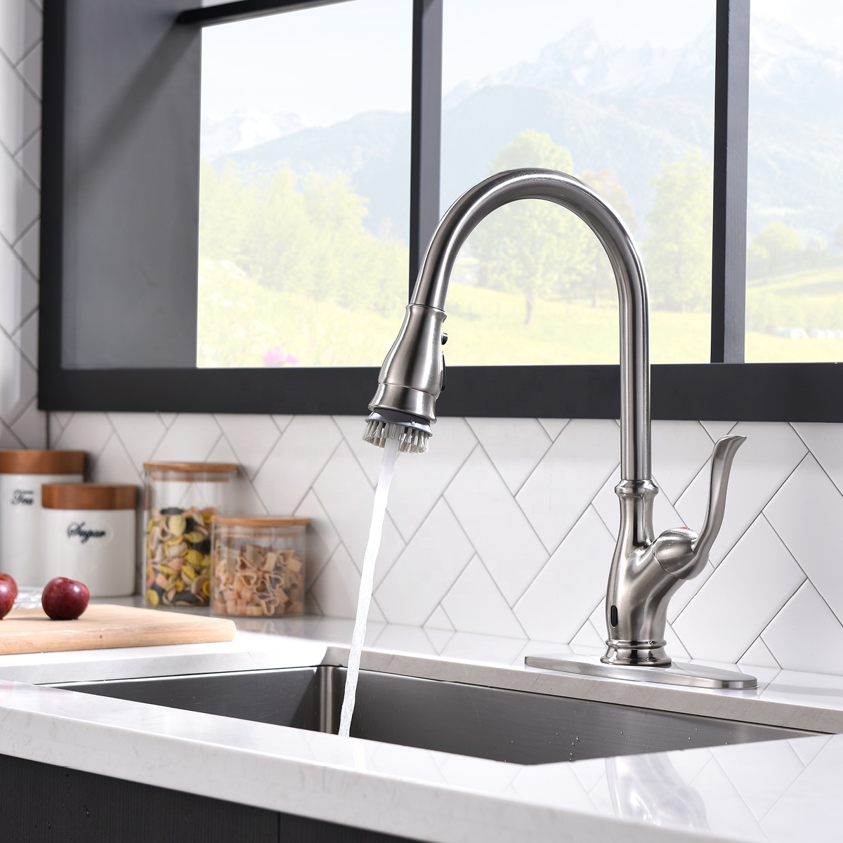 Touchless Faucet Sensor Faucet With Touch Sensor Touch Kitchen Faucet With Pull Down Sprayer