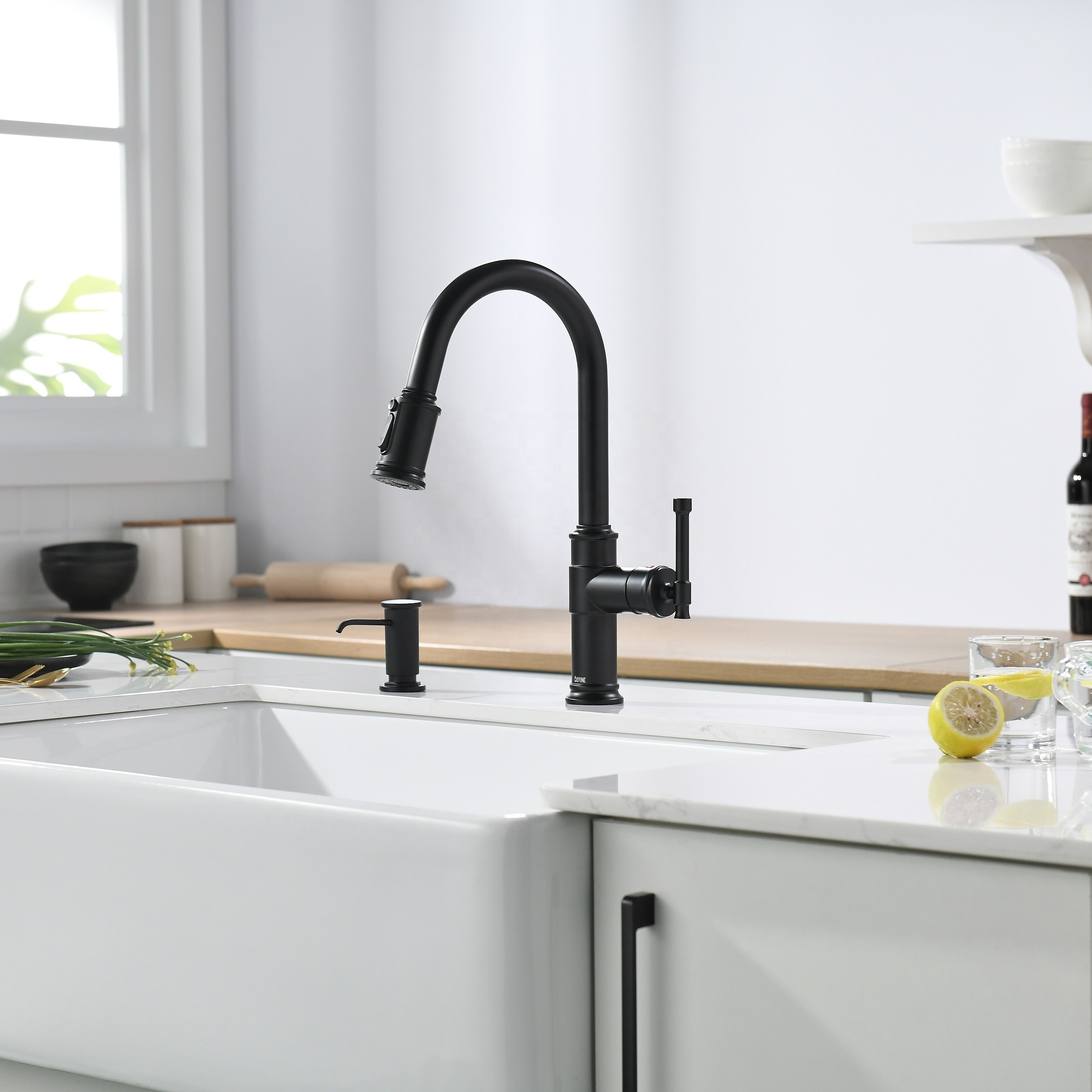 Kitchen Faucet With Soap Dispenser Black Kitchen Faucet Pull Sprayer In Matte Black