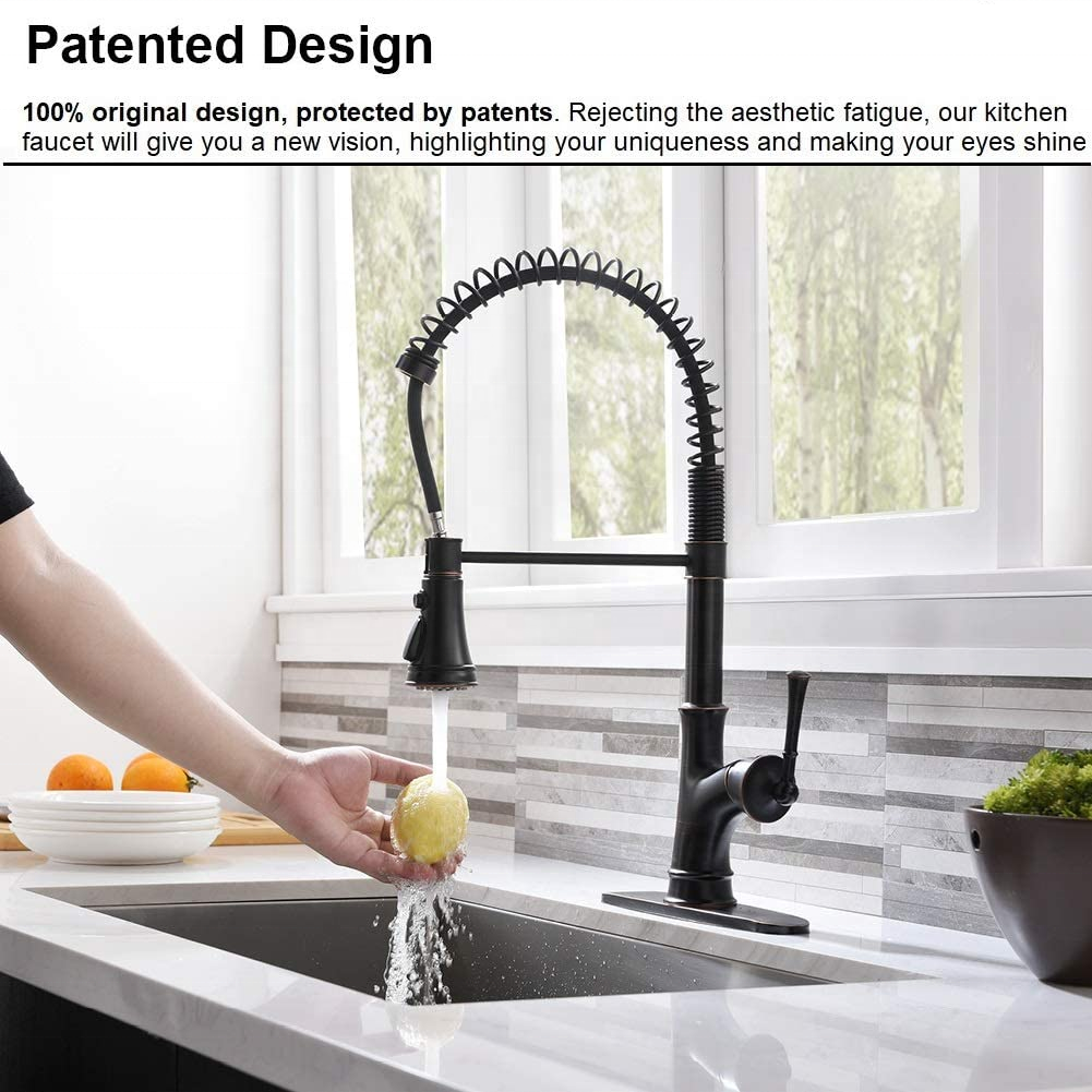 Commercial Kitchen Faucet Flexible Neck Stainless Steel Faucet Spring Mixer For Kitchen