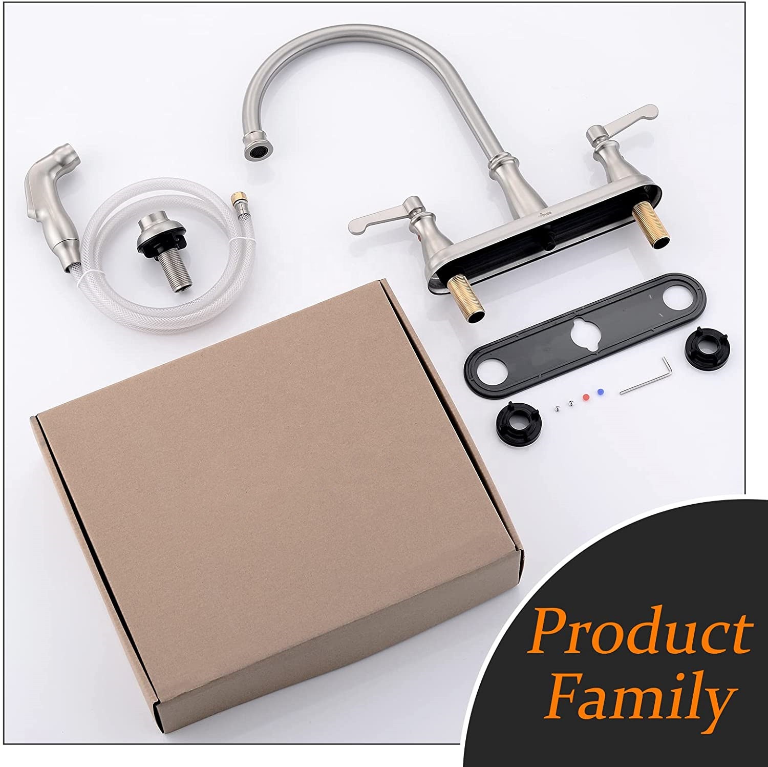 Brushed Nickel Kitchen Faucet With Separate Sprayer Kitchen Faucet With 4 Holes