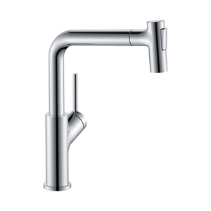 Modern European Style Single Handle Pull Out Chrome Kitchen Faucets