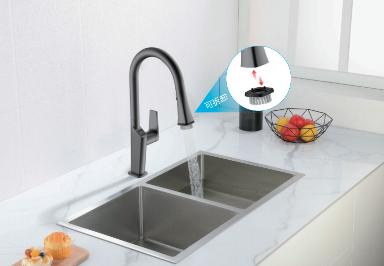 Hydroelectric Temperature Display Kitchen Faucets Matte White Pull Down Kitchen Faucet