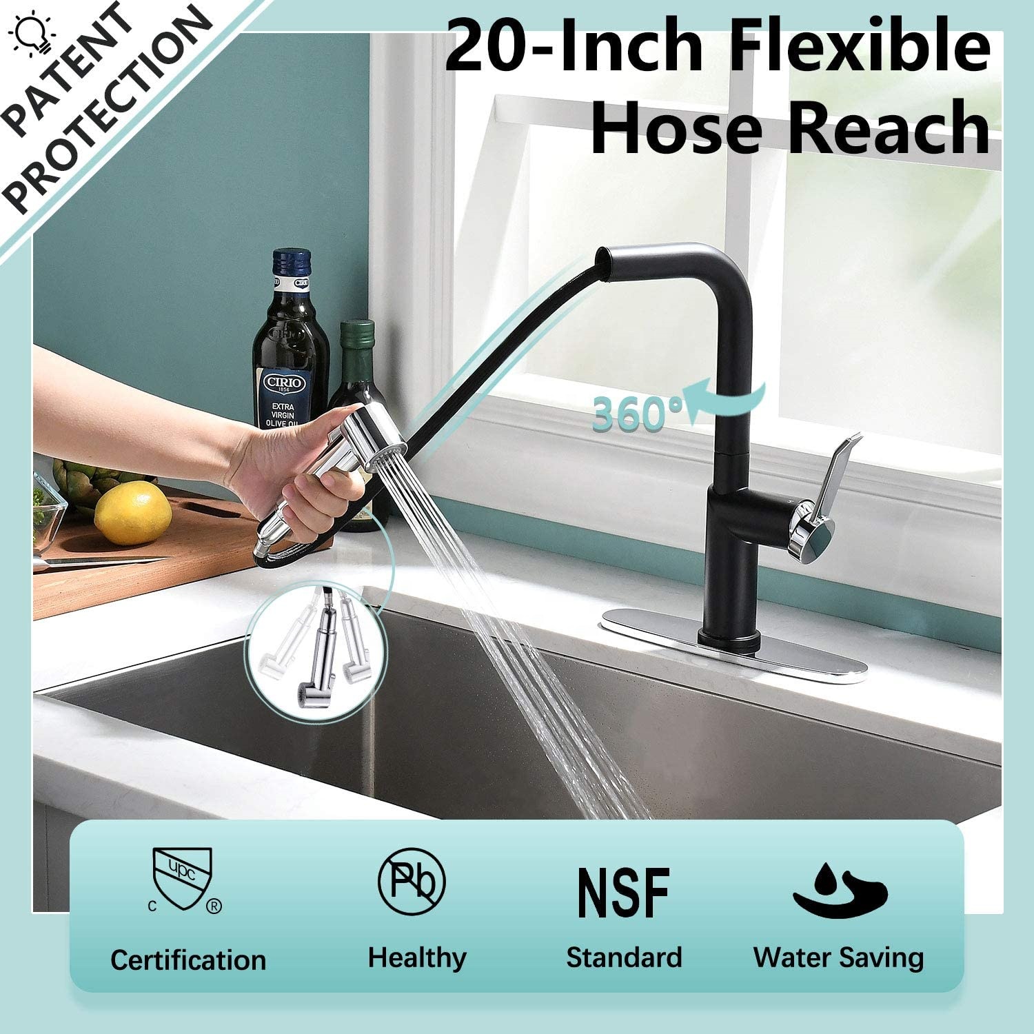 2021 Best Price Super Quality Black Stainless Steel Kitchen Sink Faucet