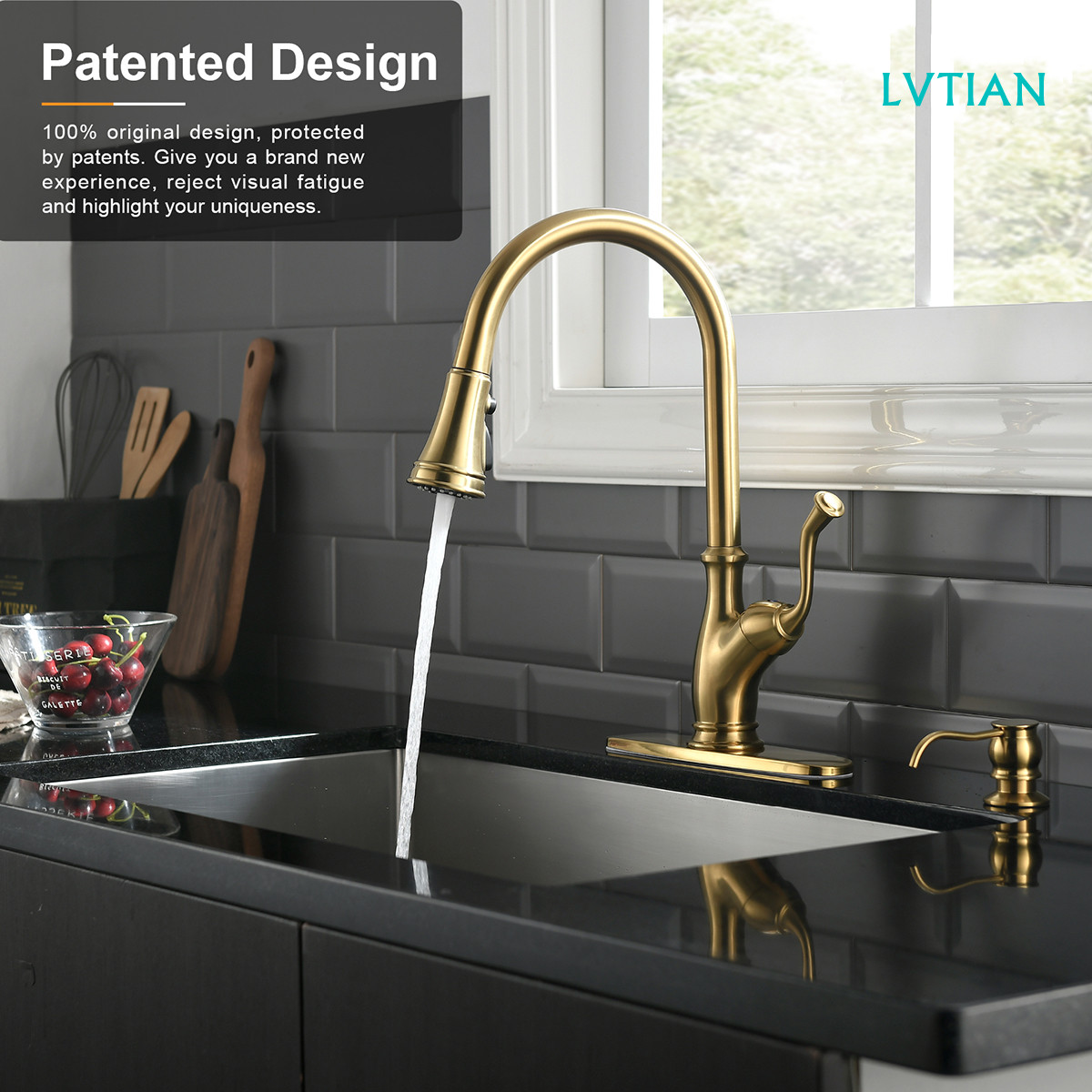 Traditional Pull Down Kitchen Mixer Brass Kitchen Sink Faucet Gold Faucet Kitchen