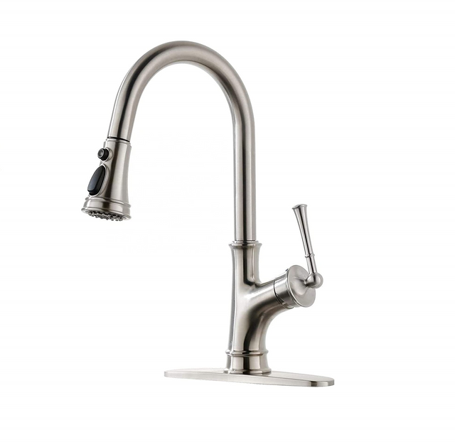 APS133-BN UPC Kitchen Faucet Goose Neck Faucet Stainless Single Handle Pull Down Kitchen Faucet