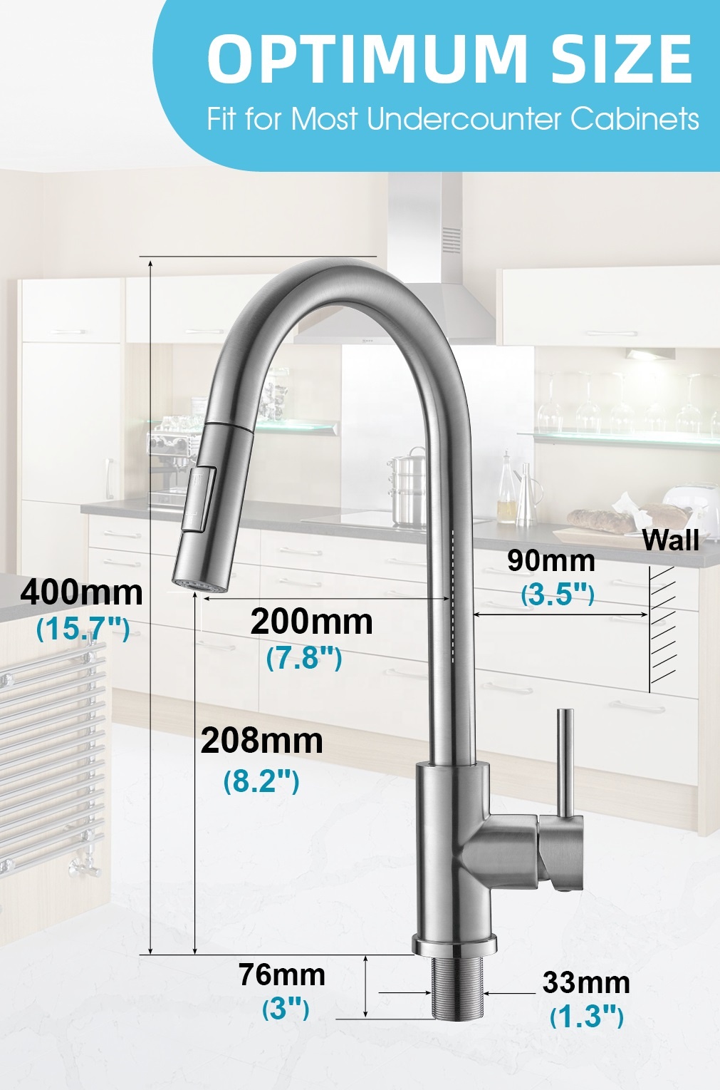 Modern Kitchen Faucets Brushed Nickel Pull Down Spray Kitchen Faucet