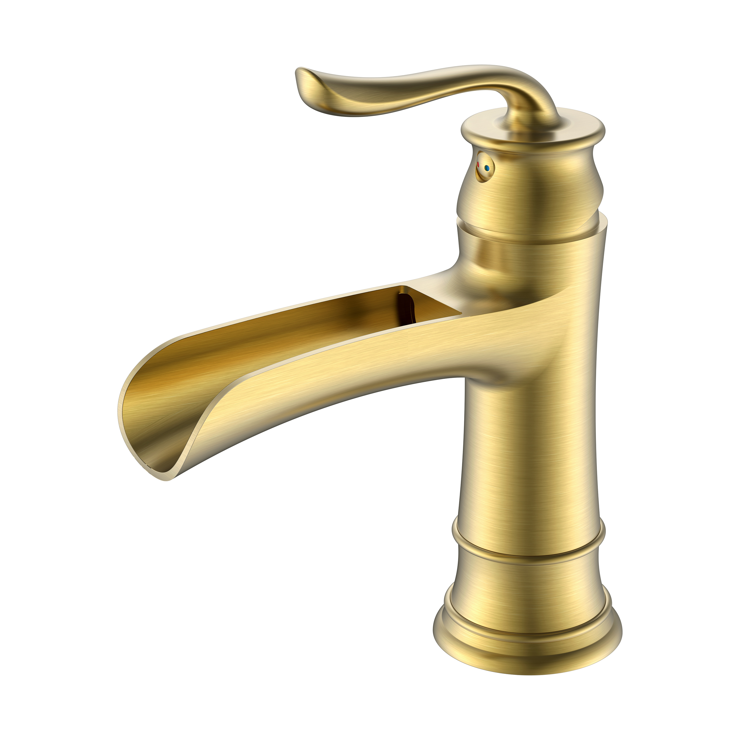 Gold Waterfall Bathroom Faucet Antique Single Hole Bathroom Faucet