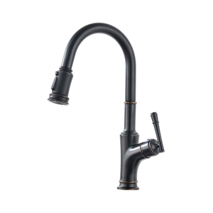 cUPC Black ORB Pull -Down Traditional Kitchen Faucet 