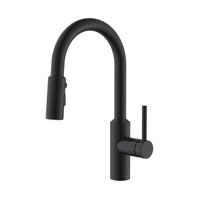 New Design Modern Style Single Handle Pull Down Black Kitchen Faucets