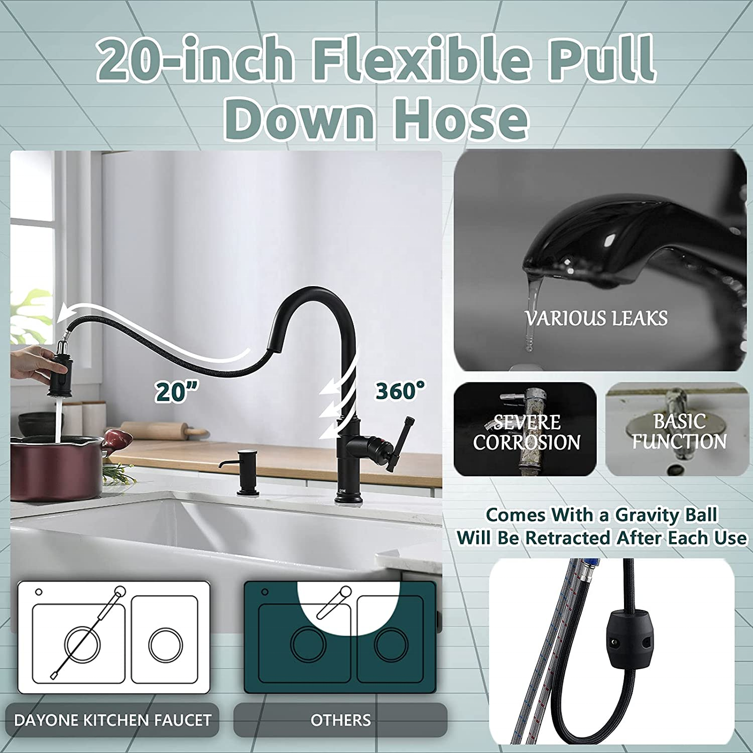 Comercial Kitchen Faucet Pull Down Kitchen Sink Faucet Sink Mixer Kitchen Faucet