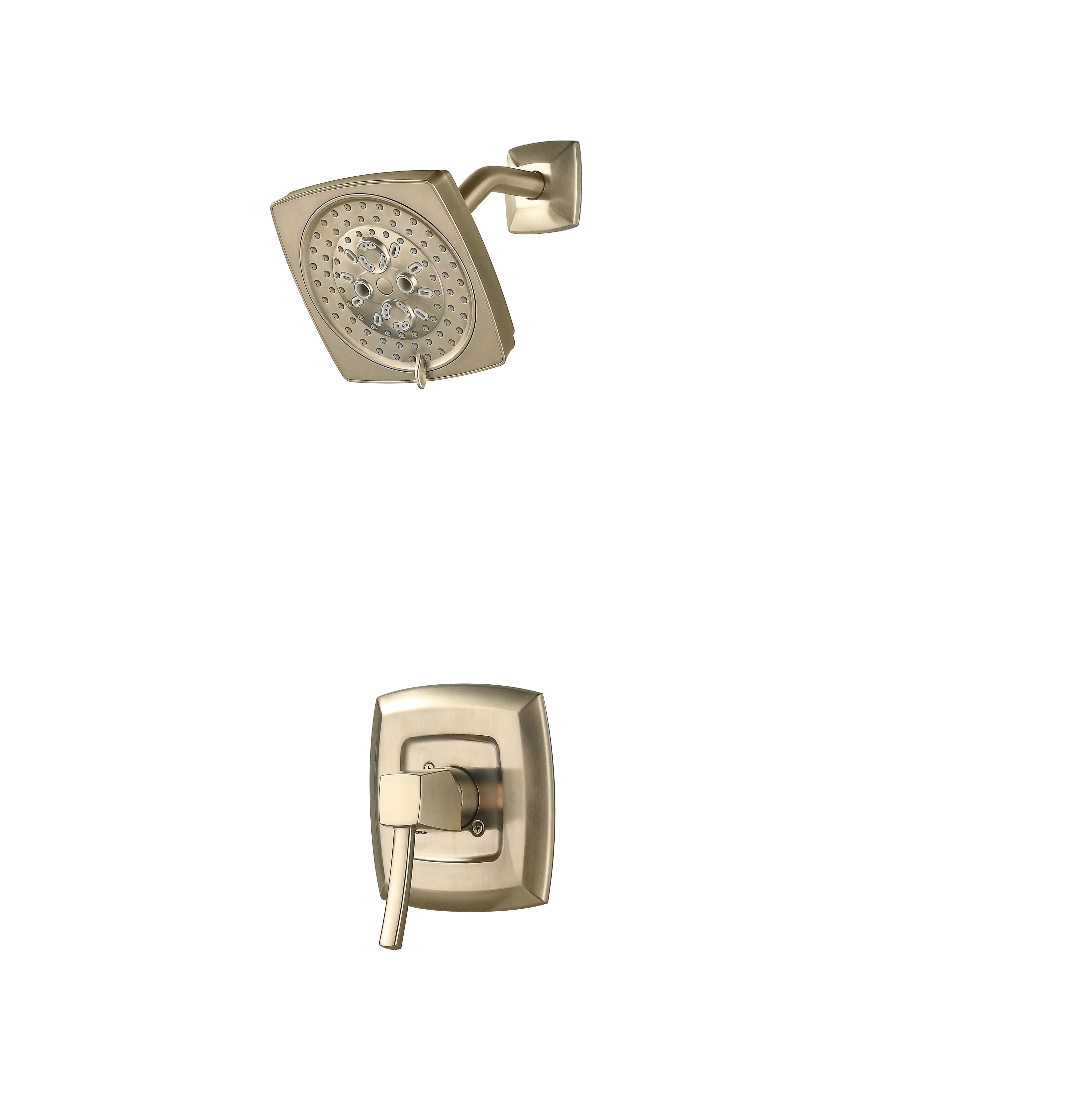 Elegant High Quality Gold Square Stainless Steel Toilet Washroom Shower Set