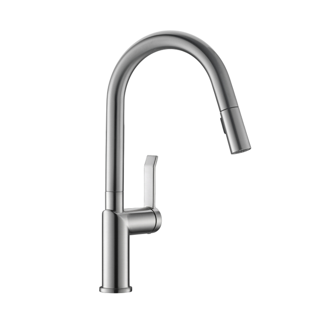 Factory Competitive Price Brushed Nickle Bar Kitchen Sink Faucets Pull Down