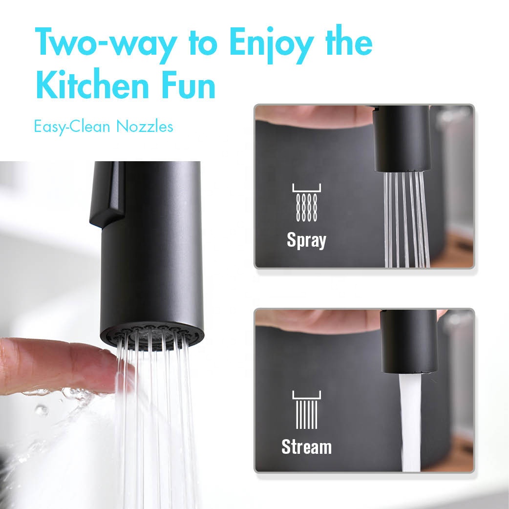 Spring Kitchen Faucet Intelligent Faucet Touch Controller Black Kitchen Sink Faucet
