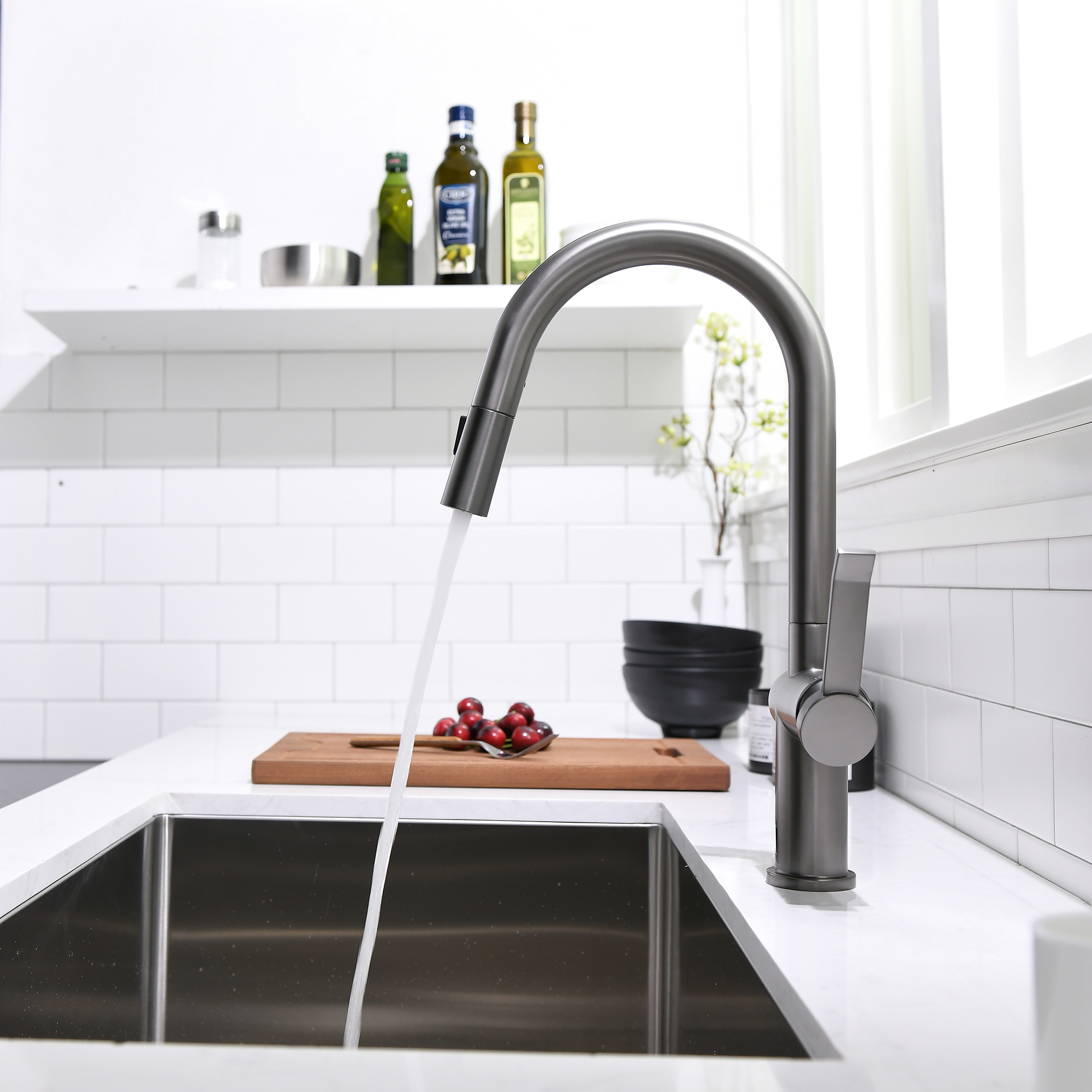 Black And Chrome Kitchen Faucet Pull Down Kitchen Faucet