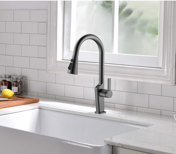 Matte Black Hydroelectric Temperature Display Pull Down Kitchen Faucets Black Kitchen Faucets